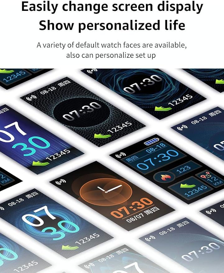 Activity Tracker Fitness Trackers Smart Watch with Body Temperature Heart Rate B image 4