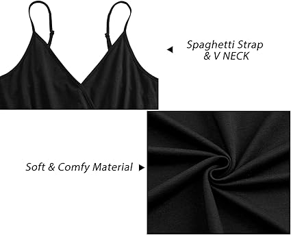 Newshows Women's Summer V Neck Spaghetti Strap Sleeveless image 2