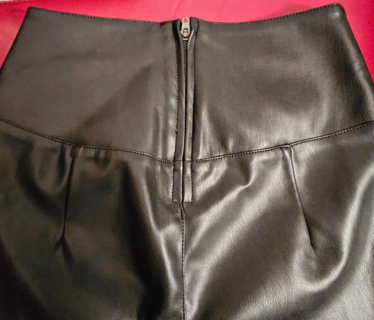 Black Vegan Leather Flared Pants image 1
