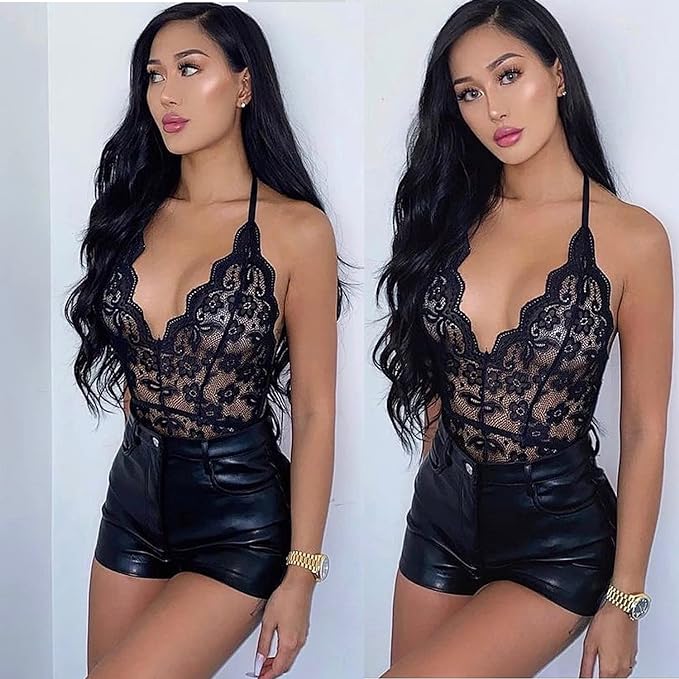 BESDEL Women Lace Bodysuit Sexy Teddy Lingerie Eyelash Naughty Negligee Bodysui image 1