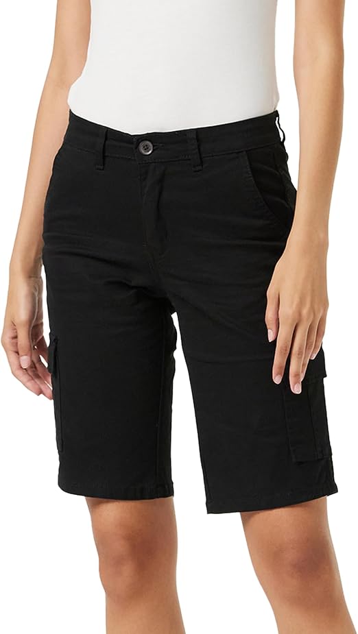 NOROZE Women's Stretch Cargo Shorts - Ladies Turned Hem Bengaline Casual Everyda image 1