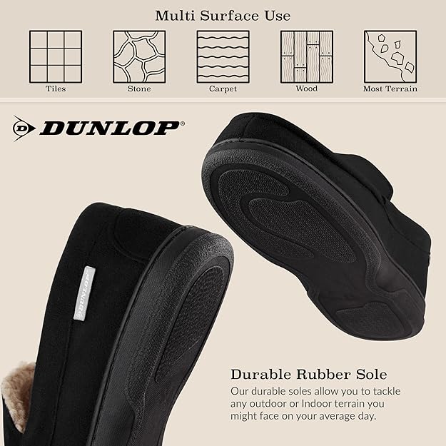 DUNLOP Moccasins Slippers Men Loafers Faux Fur Slippers image 3