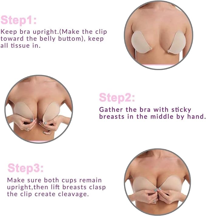 Strapless Bra Backless Adhesive Silicone Stick-on Seamless Push-up Invisible Bra image 1
