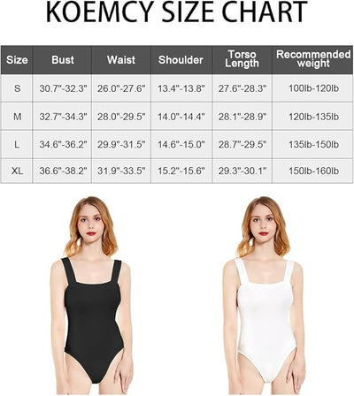 KOEMCY Bodysuit for Women Sexy Square Neck Shapewear Bodysuit Tank Top Slim Fit image 1