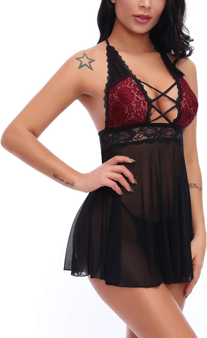Charmnight Women Sexy Lingerie Babydoll Nightwear Lace Sleepwear Underwear Set image 2