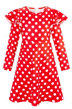 Girls, Red polka dot dress image 0