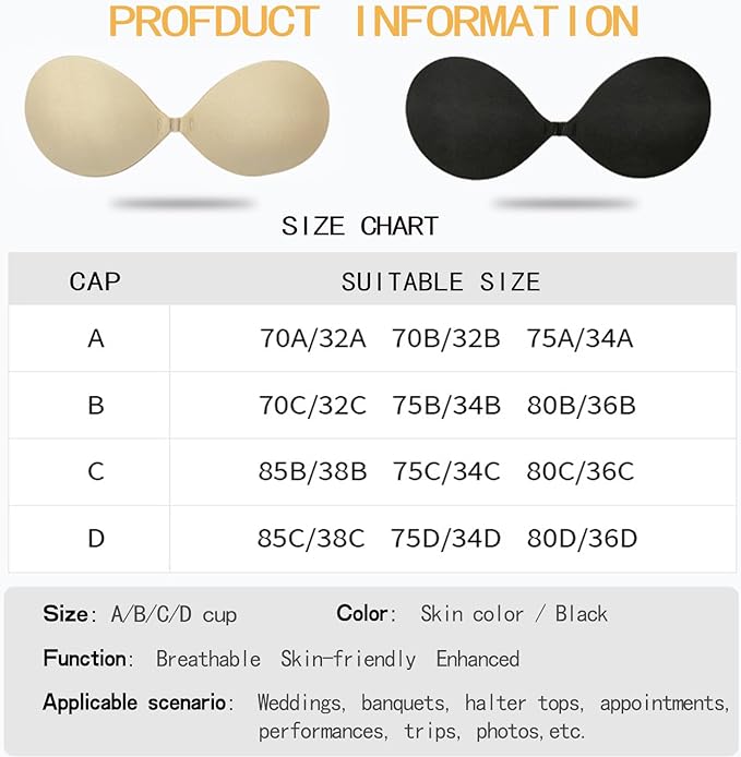 Strapless Bra Backless Adhesive Silicone Stick-on Seamless Push-up Invisible Bra image 3