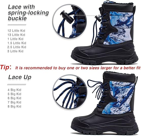 HOBIBEAR Boys Waterproof Winter Snow Boots with Insulation for Cold Weather image 1