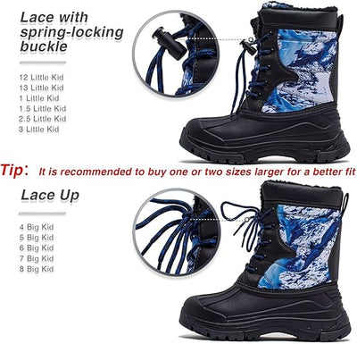 HOBIBEAR Boys Waterproof Winter Snow Boots with Insulation for Cold Weather image 1