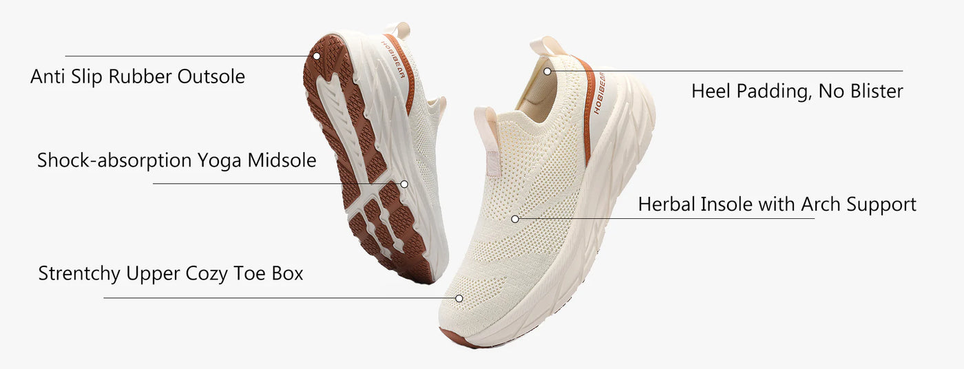 HOBIBEAR Slip On Women Walking Sneakers Lightweight Arch Support image 3