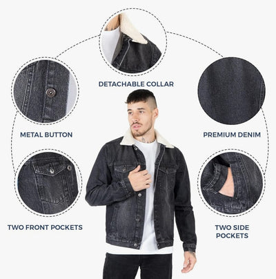 NOROZE Men's Western Style Jacket, Men's Jean Jackets Denim image 1