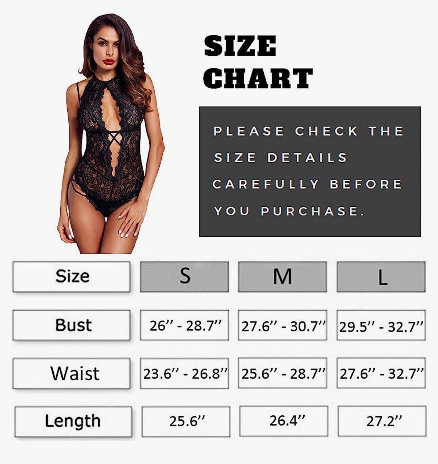 Beelu Sexy Lingerie Bodysuit for Women - One Piece Lace Teddy Halter Mini Babydo image 7