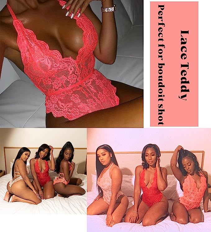 BESDEL Women Lace Bodysuit Sexy Teddy Lingerie Eyelash Naughty Negligee Bodysuit image 3
