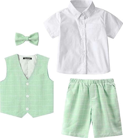 mintgreen Boys Wedding Suits Set image 4