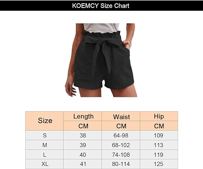 KOEMCY Womens Shorts Casual Comfy Drawstring High Waisted Shorts with Pockets Sh image 1