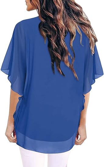 Magritta Women Summer Tops Short Sleeve V Neck Shirt Fashion Loose T-Shirt Blous image 3