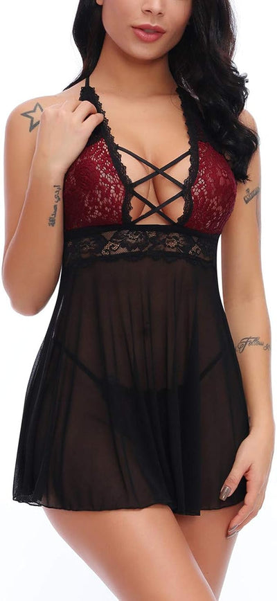 Charmnight Women Sexy Lingerie Babydoll Nightwear Lace Sleepwear Underwear Set image 3
