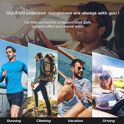 GQUEEN Lightweight Al-Mg Temple Polarised Sunglasses Mens Womens image 2