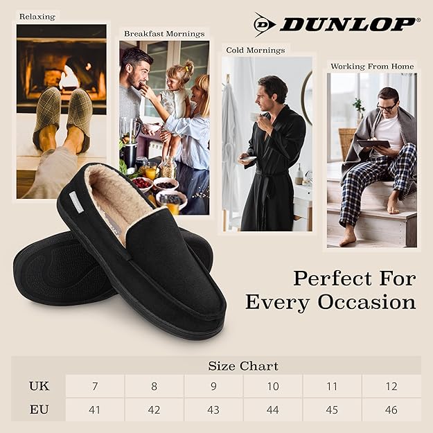 DUNLOP Moccasins Slippers Men Loafers Faux Fur Slippers image 2