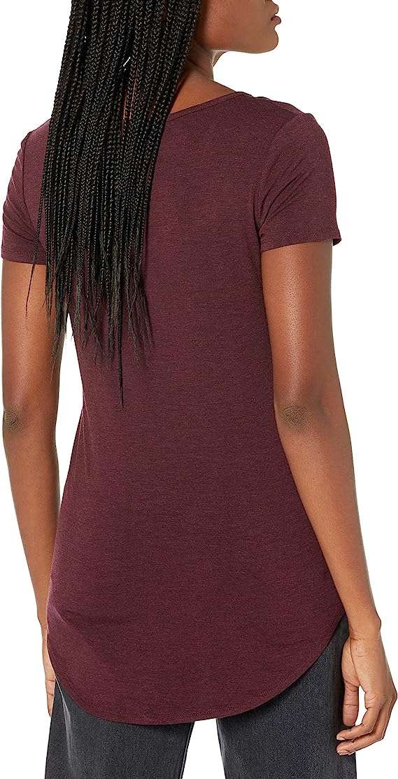 Daily Ritual Women's Jersey Standard-Fit Short-Sleeve Long-Line Scoopneck T-Shir image 1