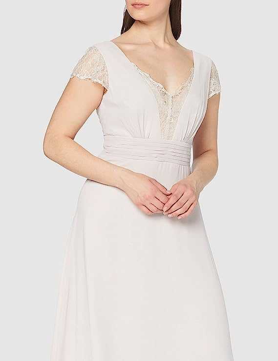 Little Mistress Women's Bianca Lace Trim Maxi Dress, Purple (Lilac), (Size:12) image 1