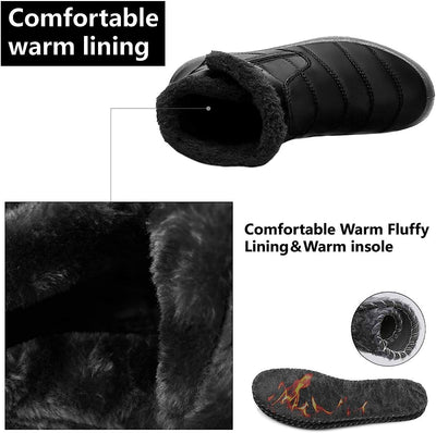 JOINFREE Ladies Winter Boots Women Boots Snow Boots Flat Ankle Boots Short Boots image 2