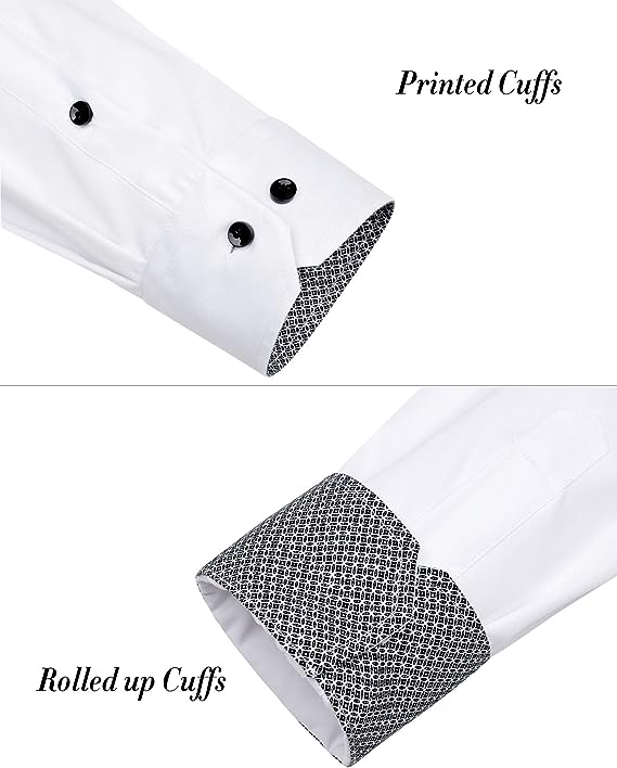 Men's Dress Shirts Long Sleeve Business Regular Fit Wedding Work Non Iron Shirt image 3