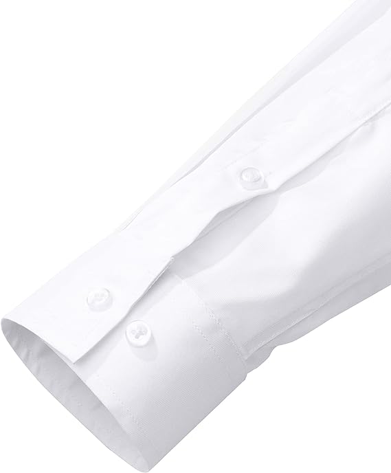 Men's Long Sleeve Plain Stretch Dress Shirt Casual Non Iron Business Formal image 4