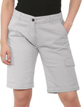 NOROZE Women's Stretch Cargo Shorts - Ladies Turned Hem Bengaline Casual Everyda