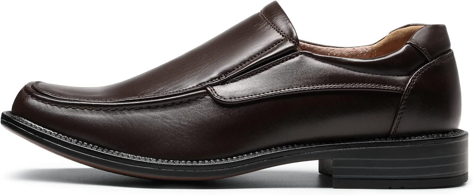 Bruno Marc Men's Leather Lined Square Toe Dress Loafers FREE P&P