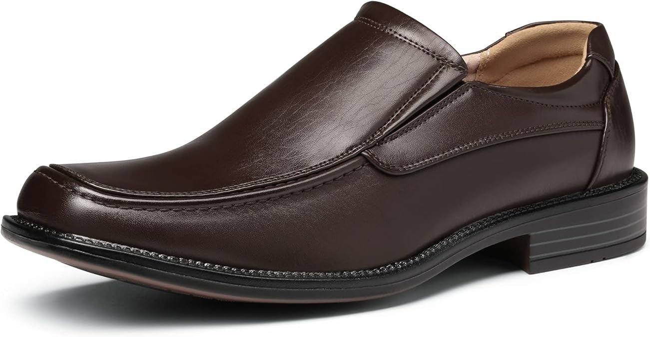 Bruno Marc Men's Leather Lined Square Toe Dress Loafers FREE P&P