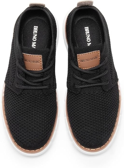 Bruno Marc Boys' Lightweight Mesh Sneakers Fashion Lace-Up Casual/Business Oxfor