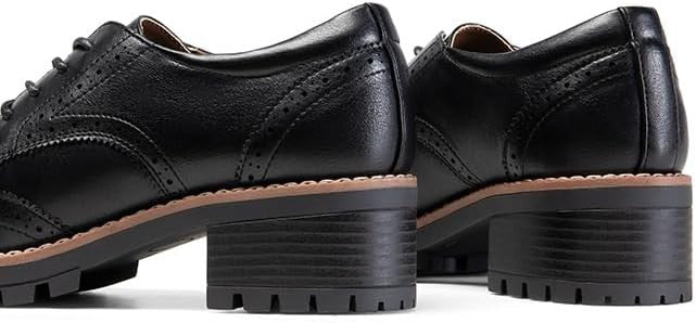 DREAM PAIRS Women's Classic Oxfords Heels T-Strap Dress Shoes