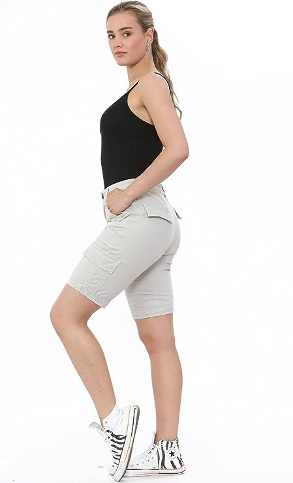 Women's Cotton Combat Cargo Chino Shorts (Size 18)