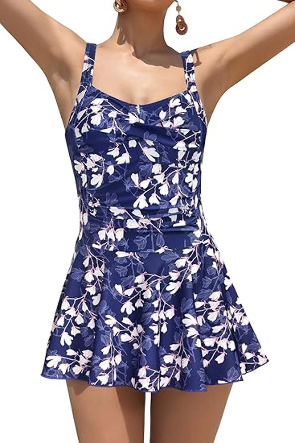 SHEKINI Women's Retro One Piece Swimsuit