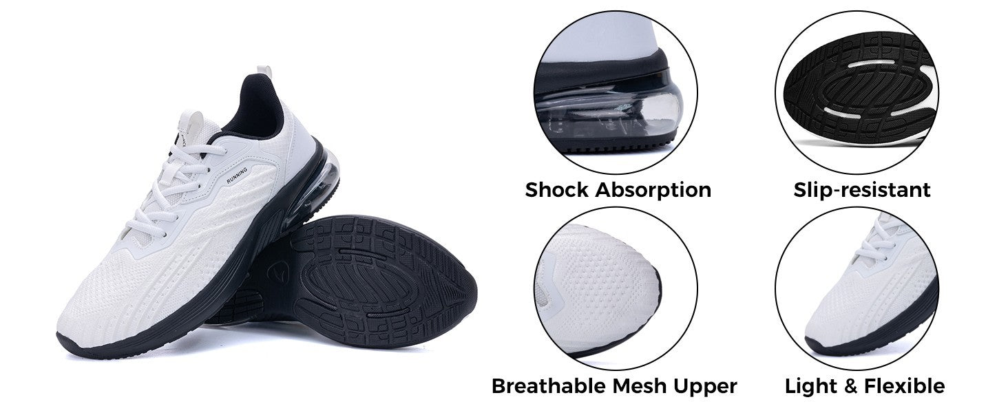 Quseek Trainers Men Running Shoes Breathable Non Slip