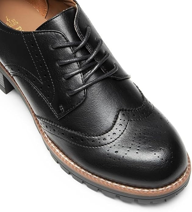 DREAM PAIRS Women's Classic Oxfords Heels T-Strap Dress Shoes
