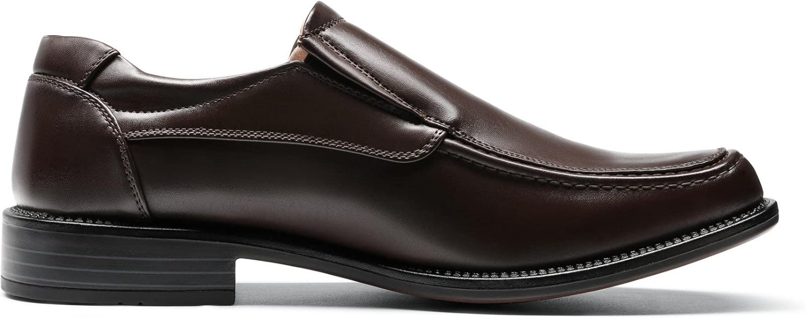 Bruno Marc Men's Leather Lined Square Toe Dress Loafers FREE P&P