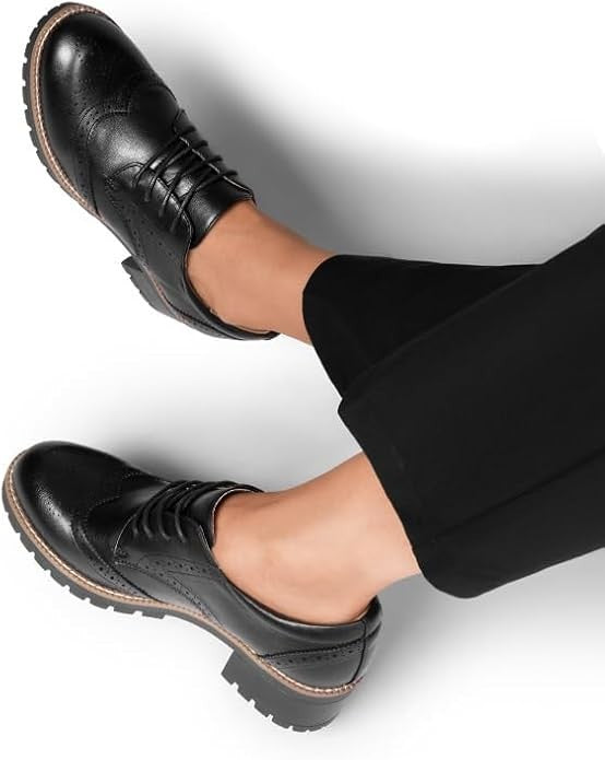 DREAM PAIRS Women's Classic Oxfords Heels T-Strap Dress Shoes