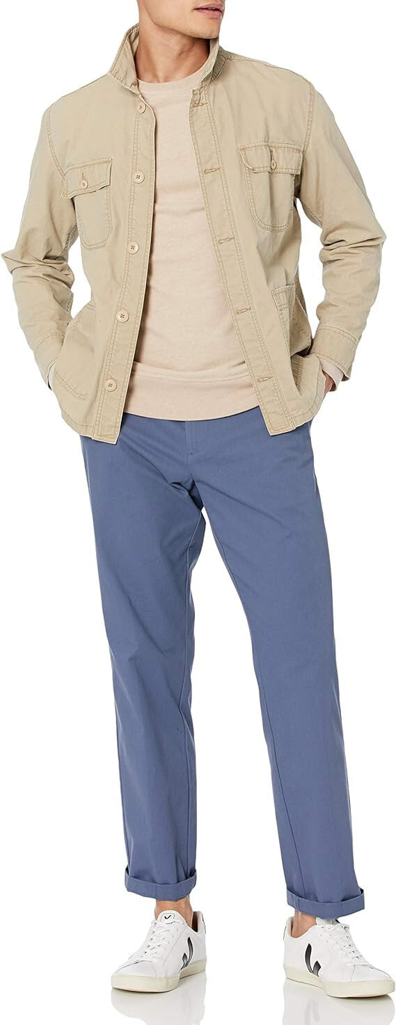 Men's Skinny-Fit Washed Comfort Stretch Chino Trousers