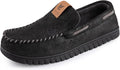 VeraCosy Men's Classic Moccasin Slippers Faux Suede Memory Foam Closed Back Indo