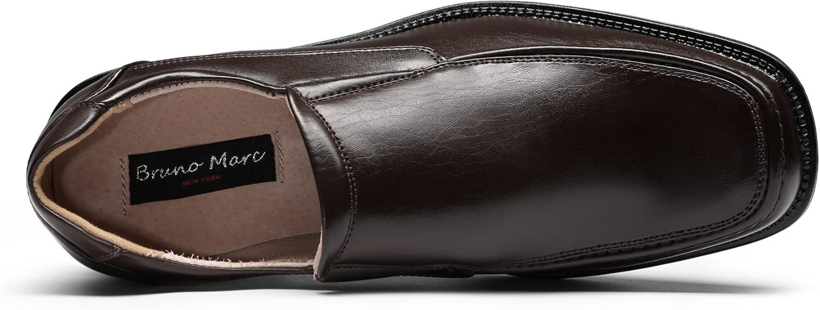 Bruno Marc Men's Leather Lined Square Toe Dress Loafers FREE P&P