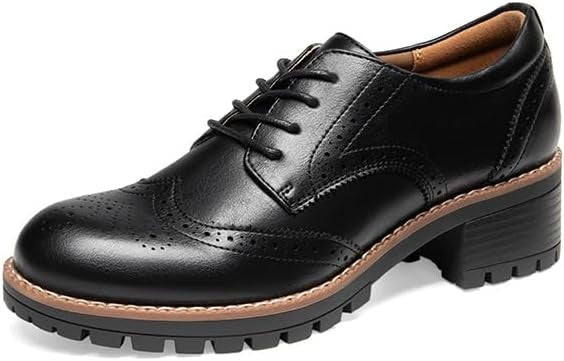 DREAM PAIRS Women's Classic Oxfords Heels T-Strap Dress Shoes