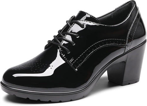 DREAM PAIRS Women's Oxford Heels Pointed Toe High Chunky Brogues Mary Jane Shoes