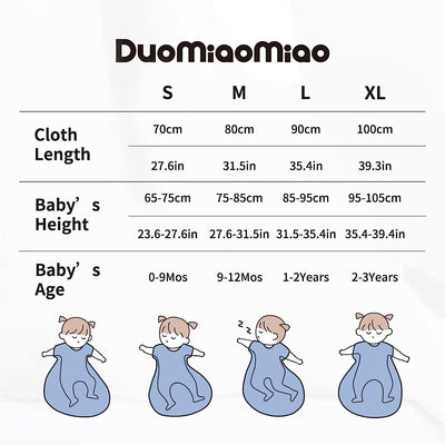 Duomiaomiao Baby Sleeping Bag 1.5 Tog, 100% Cotton Baby Wearable Blanket,1-2 yrs image 4
