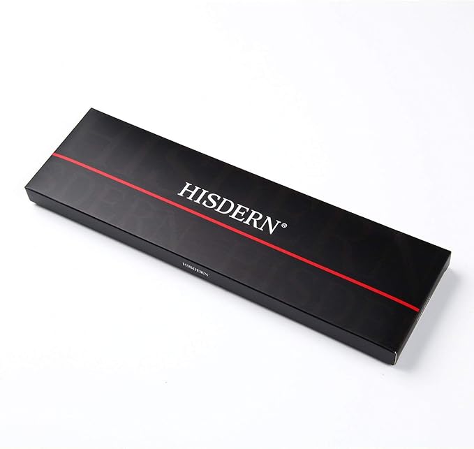 HISDERN Men's Plaid Tie and Pocket Square Set Handkerchief Cufflink Tie Clip Set