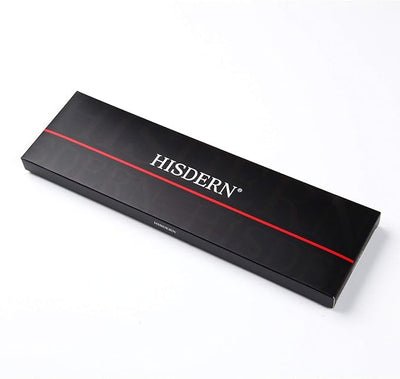 HISDERN Men's Plaid Tie and Pocket Square Set Handkerchief Cufflink Tie Clip Set