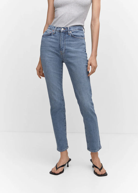 MNG Mid Waist Slim Comfort Cropped Jeans, Size 8 image 0