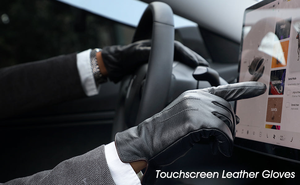 Men's Designer 3m Thinsulate Leather Driving Gloves image 1