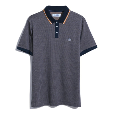 Jacquard Polo Shirt With Tipping In Dark Sapphire image 2